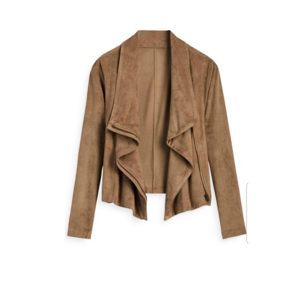 Zaful Faux Suede Zip Up Jacket - Picture 1 of 2